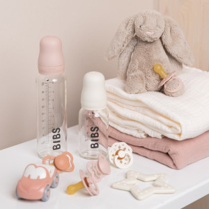 Biberon 225ml en verre ultra-résistant "Rose Blush" Bibs