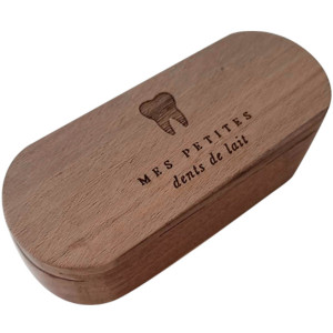 Boite en bois massif "Mes petites dents de lait" Zakuw