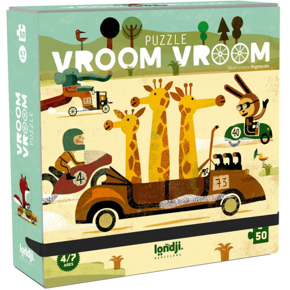 Puzzle enfant 50 pièces Pocket "Vroom Vroom" (4-8 ans)