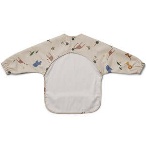 Bavoir manches longues imperméable à poche (12-36 mois) en PET recyclé Merle "Sandy Safari" Liewood