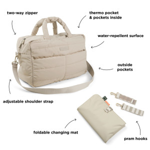 Sac à langer Matelassé en PET recyclé "Beige" Done by Deer