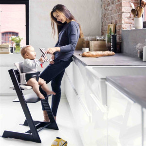 Chaise haute  enfant évolutif tripp trapp en bois Noir Stokke