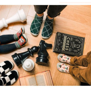 Chaussons Chaussettes à semelle souple "Echec et Mat" Collégien
