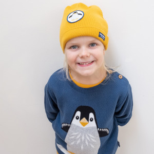 Bonnet bébé enfant Tricot en coton bio "Pingouin" (1-10 ans) Coq en Pâte