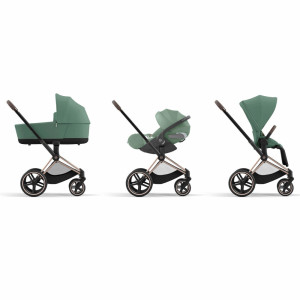  Poussette Cybex Priam chassis Rosegold "Leaf Green" (2023)