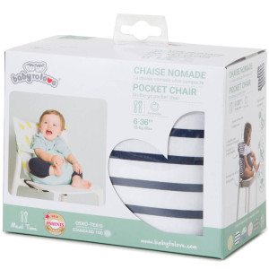 Chaise nomade bébé "Blue Stripes" Baby To Love (6-36 mois)