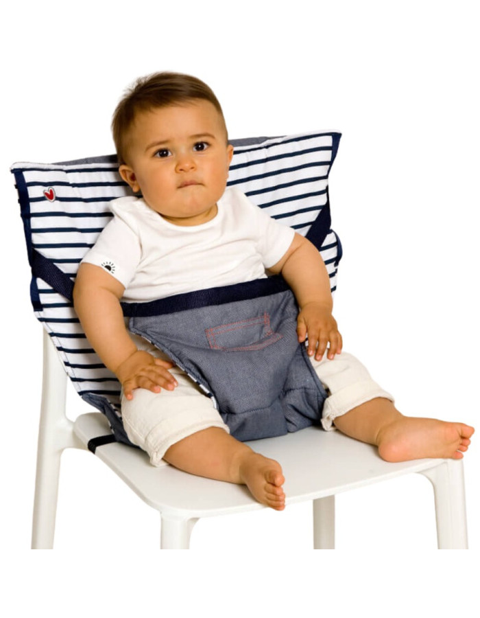 Chaise nomade bébé Blue Stripes (6-36 mois) Baby To Love - Dröm