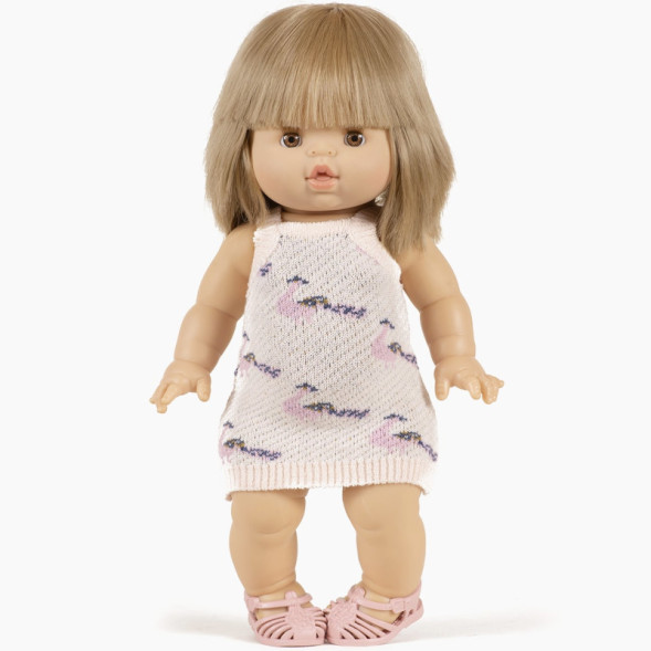 Robe Gisèle en tricot "Peacocks Roses" pour poupon Gordis Minikane