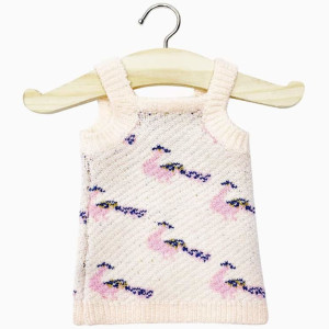 Robe Gisèle en tricot "Peacocks Roses" pour poupon Gordis Minikane