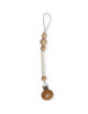 Attache tétine en perles de silicone avec clip en bois Lentil "Blanc"