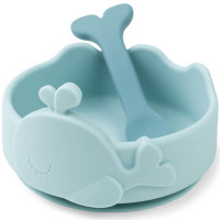 Bol bébé anti-dérapant et sa cuillère en silicone "Wally" Done by Deer