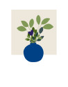 Carte Postale FLEURS "Vase Coeur Bleu" Mapa-chali