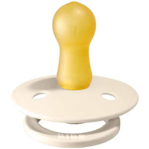 Tétine ronde en caoutchouc naturel (6-18 mois) "Ivoire" Bibs