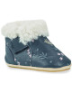 Chaussons bébé en cuir fourrés en peau lainée My Foublu "Broderie Florale"