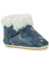 Chaussons bébé en cuir fourrés en peau lainée My Foublu "Broderie Florale"