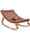Transat bébé en bois de hêtre Levo / Coussin en coton bio "Bois de Rose" Charlie Crane