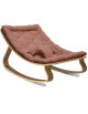 Transat bébé LEVO en bois de noyer / Coussin bio "Bois de Rose"