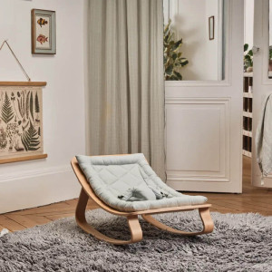 Coussin pour transat Levo en coton bio "Gris Farrow" Charlie Crane