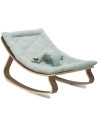 Transat bébé LEVO en bois de noyer / Coussin bio "Farrow"