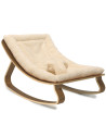 Transat bébé LEVO en bois de noyer / Coussin "Fur Milk"