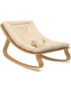 Transat bébé LEVO en bois de hêtre / Coussin "Fur Milk"