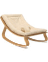Transat bébé LEVO en bois de hêtre / Coussin "Fur Milk"