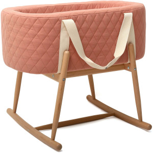 Couffin bébé en coton biologique KUKO "Bois de Rose" Charlie Crane