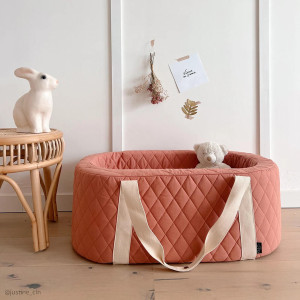Couffin bébé en coton biologique KUKO "Bois de Rose" Charlie Crane