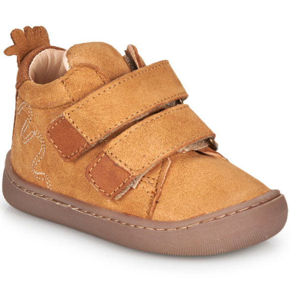 Chaussures pré-marche en cuir My Deboo Velcro "Camel"