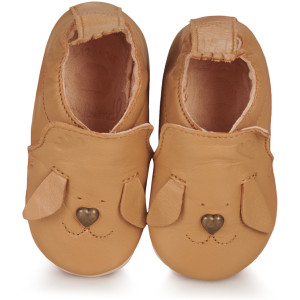 Chaussons bébé naissance en cuir Blumoo "Chien Oxi" Easy Peasy