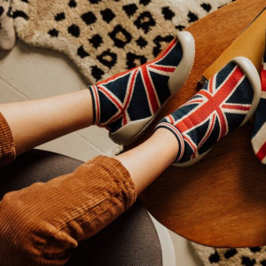 Chaussons Chaussettes à semelle souple "Union Jack" Collégien