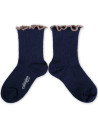 Chaussettes courtes enfant en laine merinos Ambre "Nuit étoilée"