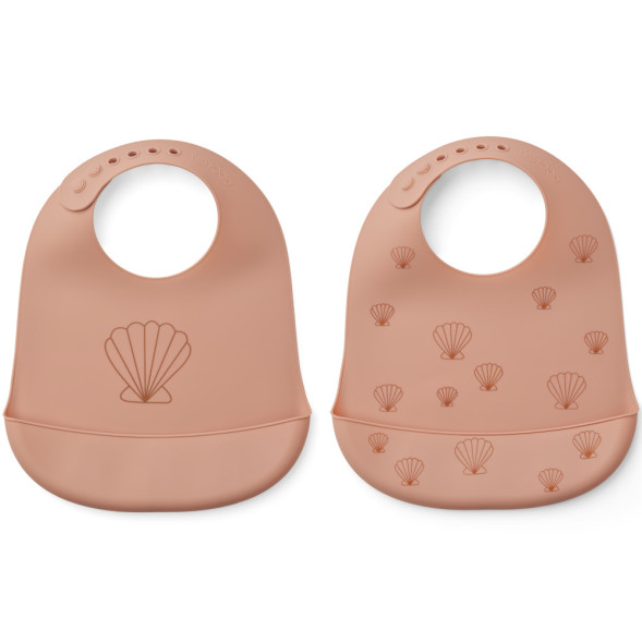 Bavoirs à poche en silicone Tilda "Coquillages/Tuscany" (6-36 mois) (x2)