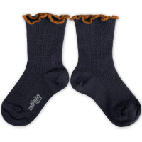 Chaussettes courtes enfant en laine merinos Ambre "Pierre de Volvic"