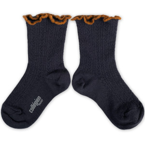 Chaussettes courtes enfant en laine merinos Ambre "Pierre de Volvic" Collégien