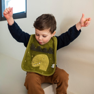 Bavoir bébé en coton bio éponge "Mr Dino" (0-3 ans) Trixie
