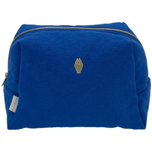Trousse de toilette en coton Jade "Bleu Cobalt" Milinane