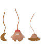 Jouets à suspendre pour portique en coton bio Grace "Space Tuscany Rose" (x3)