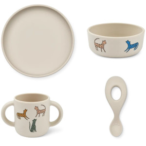 Coffret repas bébé en silicone Vivi "Safari" Liewood