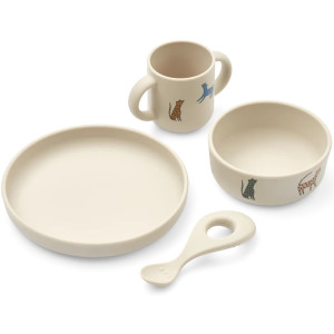 Coffret repas bébé en silicone Vivi "Safari" Liewood