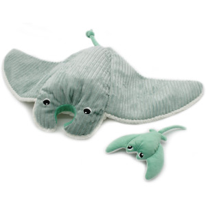 Peluche géante Ptipotos "La Raie Manta Vert Menthe" (67 cm) Déglingos