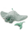 Peluche Ptipotos Raie Manta Maman + Bébé "Menthe" (72 cm)