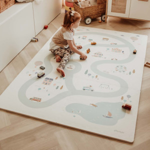 Tapis de jeu puzzle réversible en mousse EEVAA "Village" (120x180 cm) Play & Go