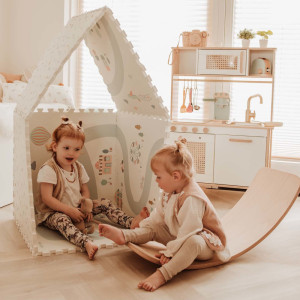 Tapis de jeu puzzle réversible en mousse EEVAA "Village" (120x180 cm) Play & Go