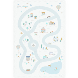 Tapis de jeu puzzle réversible en mousse EEVAA "Village" (120x180 cm) Play & Go
