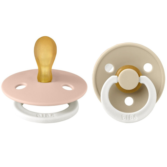 Tétines symétriques en caoutchouc naturel (0-6 mois) Phosporescent "Rose Blush/Vanille" (x2)