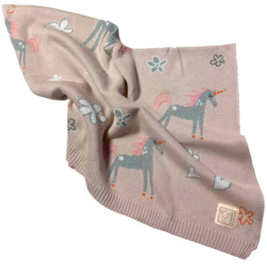 Couverture bébé en tricot coton bio "Licorne" (80x100 cm) Kaiser