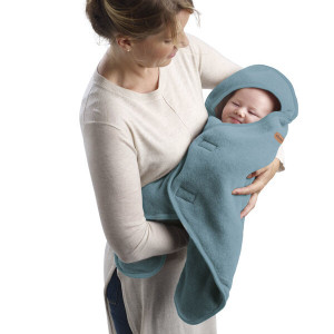 Couverture bébé Babynomade en double polaire "Bleu Baltique" (0-6 mois) Red Castle