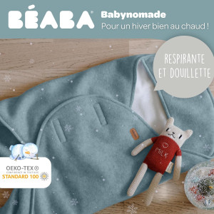 Couverture bébé Babynomade en double polaire "Bleu Baltique" (0-6 mois) Red Castle