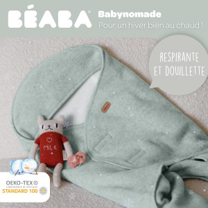 Couverture bébé Babynomade en double polaire "Vert Sauge" (0-6 mois) Red Castle